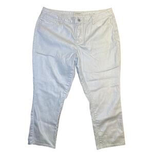 Coldwater Creek - White Shimmering Jeans - Size 14 Flare Capri